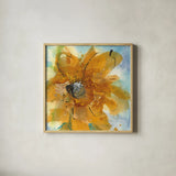 Amber Gold II by Chris Paschke. Shown in a natural wood glass frame for a timeless modern aesthetic. Available as an archival giclee rolled canvas, fine art paper, or poster print. SKU 59991a.