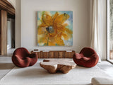 Amber Gold II by Chris Paschke. Shown as extra-large giant wall art in a modern living room. Available as an archival giclee rolled canvas, fine art paper, or poster print. SKU 59991a.