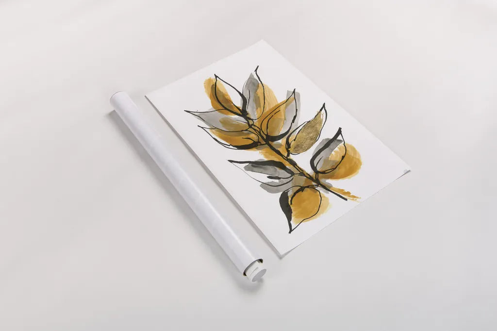 Amber Leaves I by Chris Paschke. shown as a rolled paper print. Available as archival giclee rolled canvas, fine art paper, or poster print. SKU 75153h.