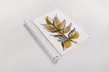 Amber Leaves I by Chris Paschke. shown as a rolled paper print. Available as archival giclee rolled canvas, fine art paper, or poster print. SKU 75153h.