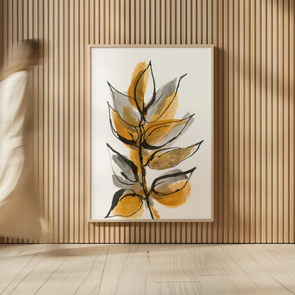 Amber Leaves I by Chris Paschke. shown as over sized large wall art. Available as an archival giclee rolled canvas, fine art paper, or poster print. SKU 75153h.