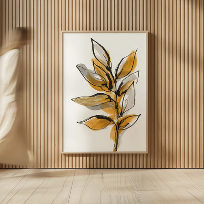 Amber Leaves II by Chris Paschke. shown as over sized large wall art. Available as an archival giclee rolled canvas, fine art paper, or poster print. SKU 75154h.