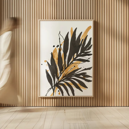 Amber Palm II by Chris Paschke. shown as over sized large wall art. Available as an archival giclee rolled canvas, fine art paper, or poster print. SKU 76325h.