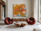 Amber Wash I by Chris Paschke. Shown as extra-large giant wall art in a modern living room. Available as an archival giclee rolled canvas, fine art paper, or poster print. SKU 59994a.