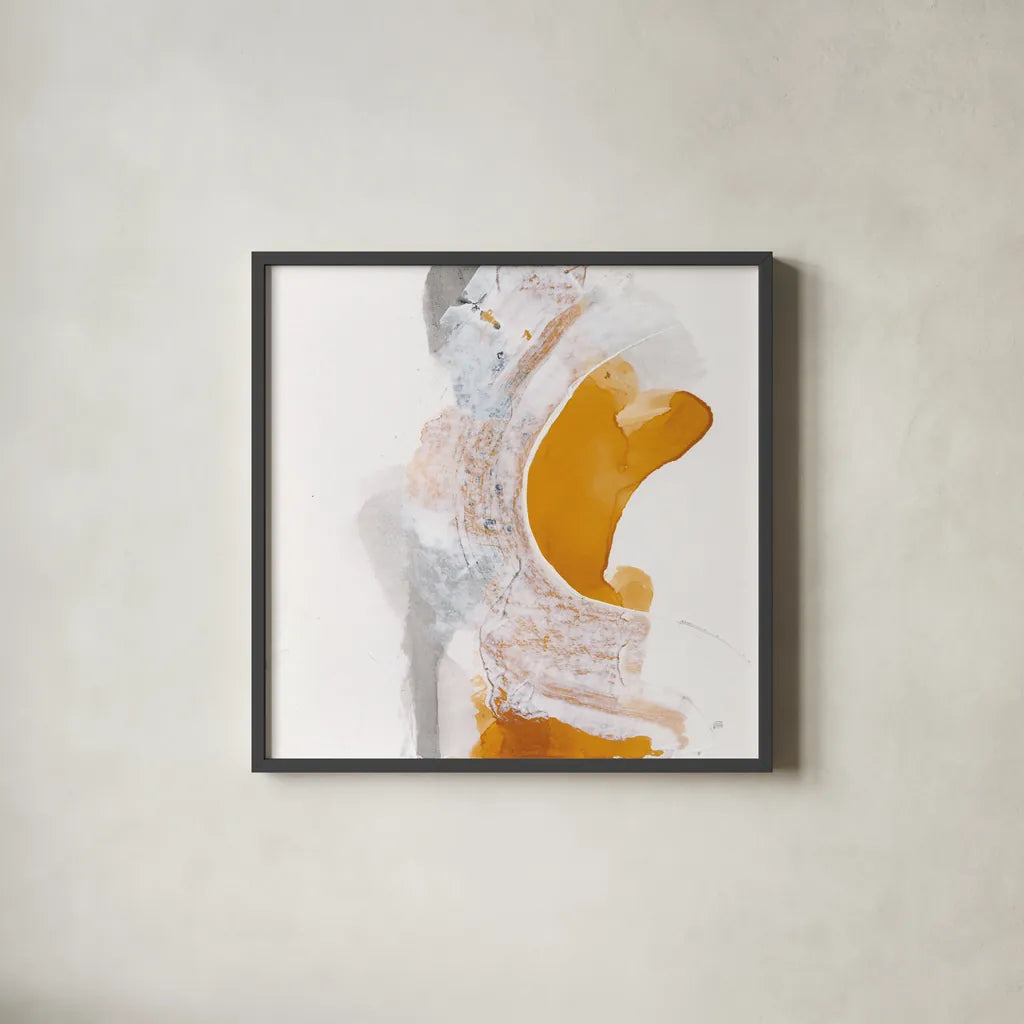 Amber Wash I by Chris Paschke. Shown in a sleek black glass frame for a contemporary gallery look. Available as an archival giclee rolled canvas, fine art paper, or poster print. SKU 71907a.
