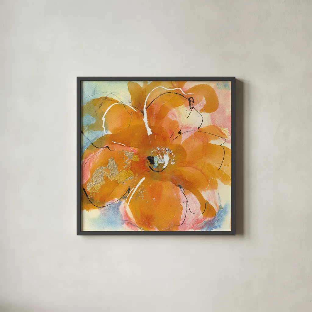 Amber Wash II by Chris Paschke. Shown in a sleek black glass frame for a contemporary gallery look. Available as an archival giclee rolled canvas, fine art paper, or poster print. SKU 59995a.