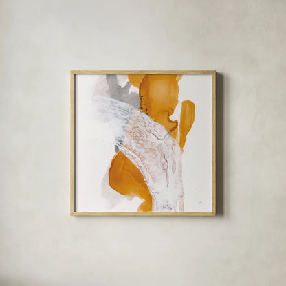 Amber Wash II by Chris Paschke. Shown in a natural wood glass frame for a timeless modern aesthetic. Available as an archival giclee rolled canvas, fine art paper, or poster print. SKU 71908a.