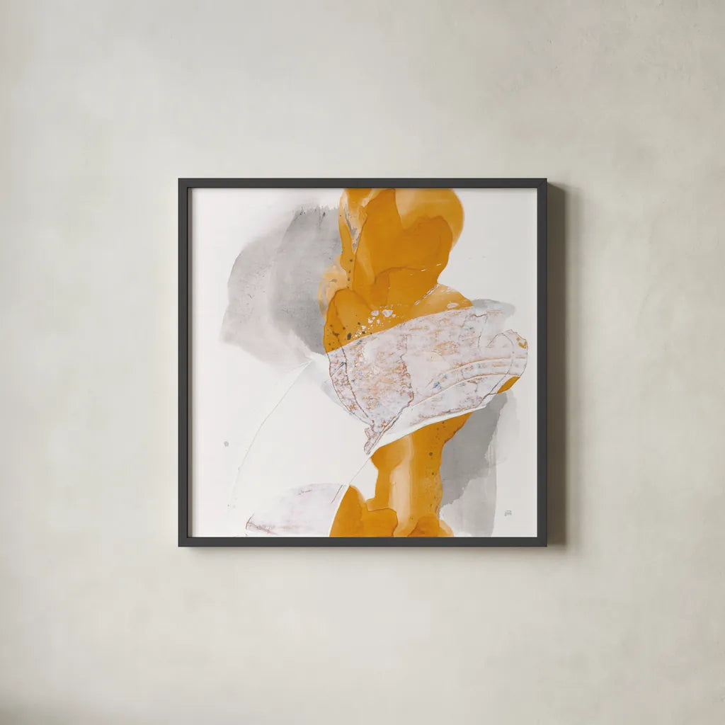 Amber Wash III by Chris Paschke. Shown in a sleek black glass frame for a contemporary gallery look. Available as an archival giclee rolled canvas, fine art paper, or poster print. SKU 71909a.