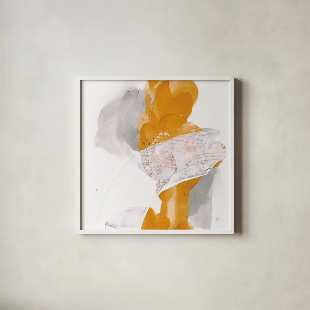 Amber Wash III by Chris Paschke. Shown in a crisp white glass frame for a clean and minimalist style. Available as an archival giclee rolled canvas, fine art paper, or poster print. SKU 71909a.