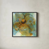 Amber and Leaf II by Chris Paschke. Shown in a sleek black glass frame for a contemporary gallery look. Available as an archival giclee rolled canvas, fine art paper, or poster print. SKU 59997a.