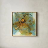 Amber and Leaf II by Chris Paschke. Shown in a natural wood glass frame for a timeless modern aesthetic. Available as an archival giclee rolled canvas, fine art paper, or poster print. SKU 59997a.