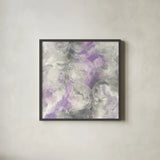 Amethyst Circles I by Chris Paschke. Shown in a sleek black glass frame for a contemporary gallery look. Available as an archival giclee rolled canvas, fine art paper, or poster print. SKU 35259a.