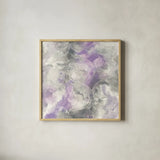 Amethyst Circles I by Chris Paschke. Shown in a natural wood glass frame for a timeless modern aesthetic. Available as an archival giclee rolled canvas, fine art paper, or poster print. SKU 35259a.
