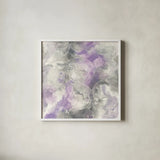 Amethyst Circles I by Chris Paschke. Shown in a crisp white glass frame for a clean and minimalist style. Available as an archival giclee rolled canvas, fine art paper, or poster print. SKU 35259a.