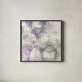 Amethyst Circles II by Chris Paschke. Shown in a sleek black glass frame for a contemporary gallery look. Available as an archival giclee rolled canvas, fine art paper, or poster print. SKU 35260a.