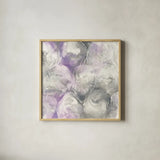 Amethyst Circles II by Chris Paschke. Shown in a natural wood glass frame for a timeless modern aesthetic. Available as an archival giclee rolled canvas, fine art paper, or poster print. SKU 35260a.