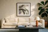 Amethyst Gesture II by Chris Paschke. Displayed in a glass frame with matte in a clean modern living room. Available as an archival giclee rolled canvas, fine art paper, or poster print. SKU 44530a.