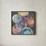 Among Friends II Gray by Chris Paschke. Shown in a sleek black glass frame for a contemporary gallery look. Available as an archival giclee rolled canvas, fine art paper, or poster print. SKU 39581a.
