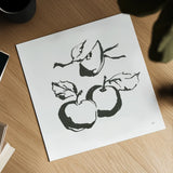 Apples BW by Chris Paschke. Shown as a detailed flat fine art print, highlighting archival giclee quality. Available as an archival giclee rolled canvas, fine art paper, or poster print. SKU 64208a.