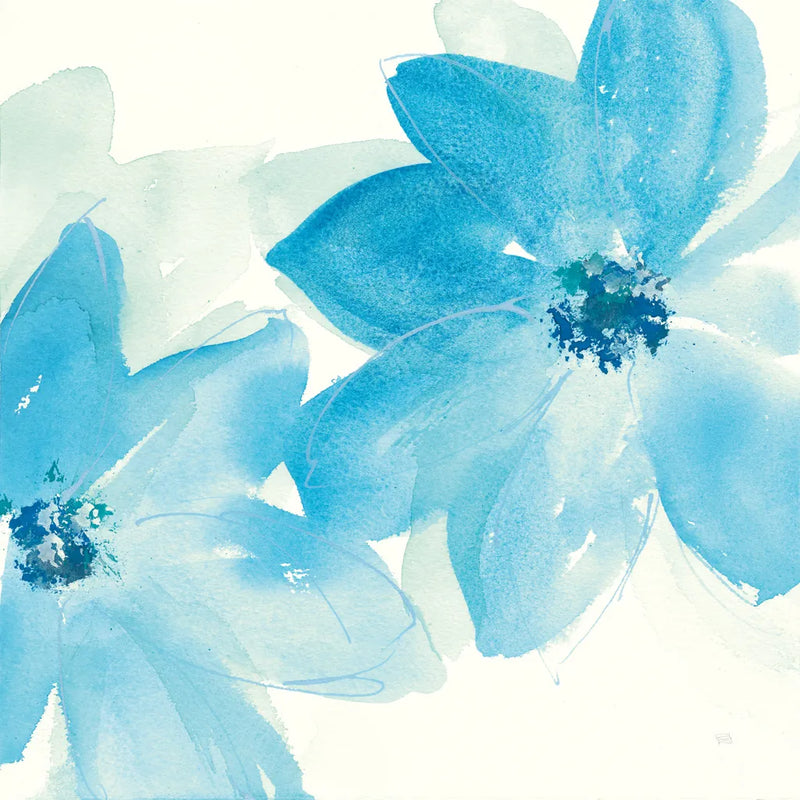Aqua Mint Clematis II by Chris Paschke. SKU 34003a. Archival Giclee Fine art print for wall decor.