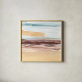 Aquatic Sky I by Chris Paschke. Shown in a natural wood glass frame for a timeless modern aesthetic. Available as an archival giclee rolled canvas, fine art paper, or poster print. SKU 91460a.