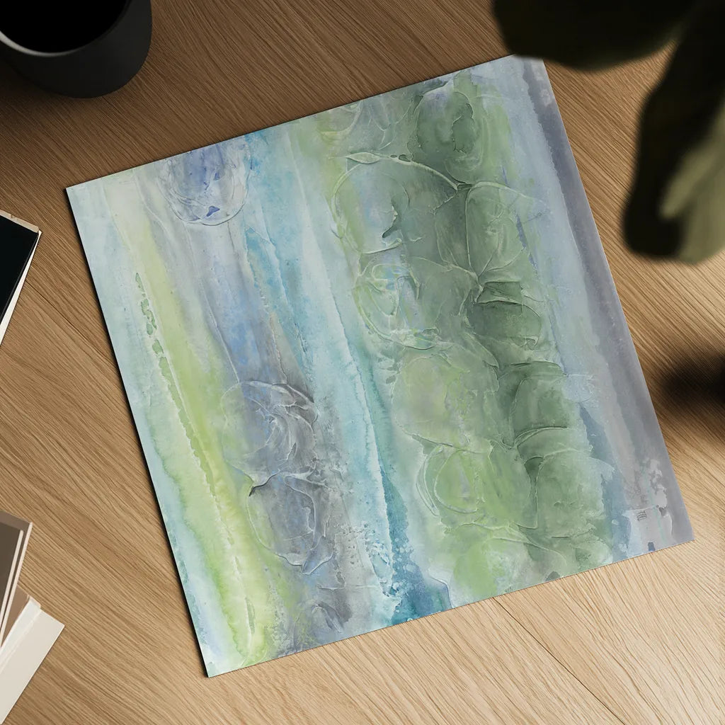 Aquatic and Green II by Chris Paschke. Shown as a detailed flat fine art print, highlighting archival giclee quality. Available as an archival giclee rolled canvas, fine art paper, or poster print. SKU 95461a.