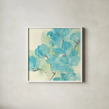 Arabian Jasmine I by Chris Paschke. Shown in a crisp white glass frame for a clean and minimalist style. Available as an archival giclee rolled canvas, fine art paper, or poster print. SKU 50265a.
