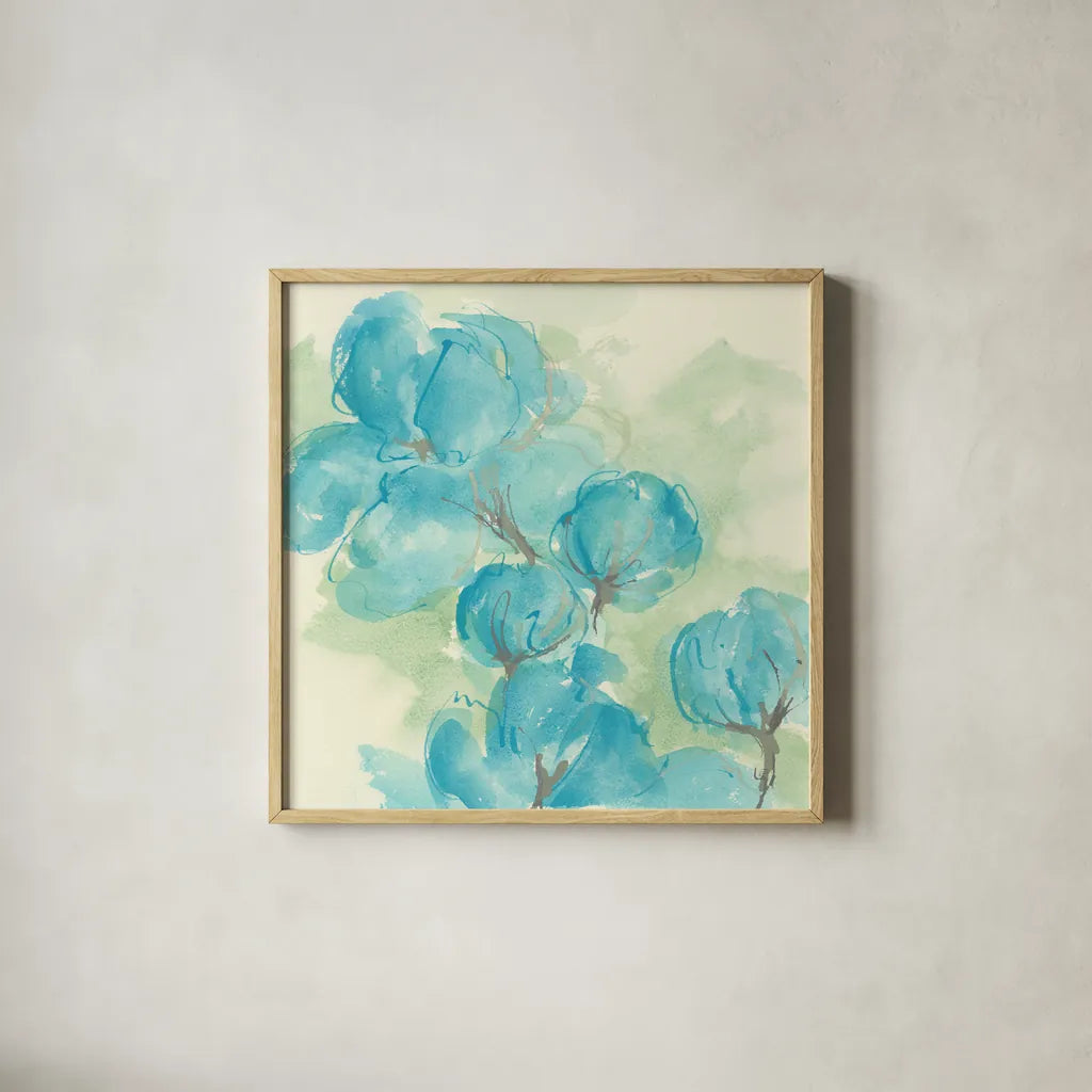 Arabian Jasmine II by Chris Paschke. Shown in a natural wood glass frame for a timeless modern aesthetic. Available as an archival giclee rolled canvas, fine art paper, or poster print. SKU 50266a.