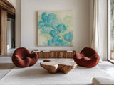 Arabian Jasmine II by Chris Paschke. Shown as extra-large giant wall art in a modern living room. Available as an archival giclee rolled canvas, fine art paper, or poster print. SKU 50266a.