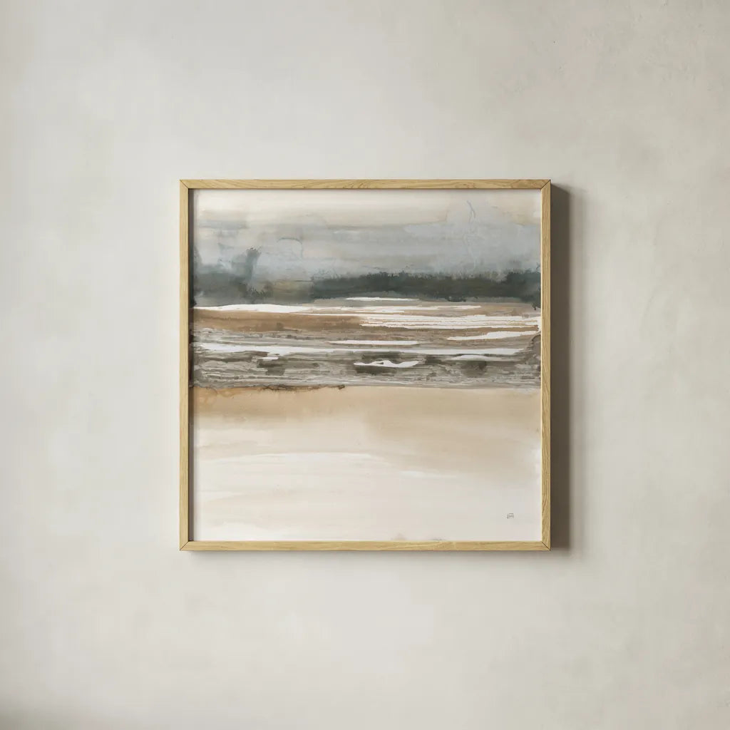 Arctic Thaw I by Chris Paschke. Shown in a natural wood glass frame for a timeless modern aesthetic. Available as an archival giclee rolled canvas, fine art paper, or poster print. SKU 78553a.