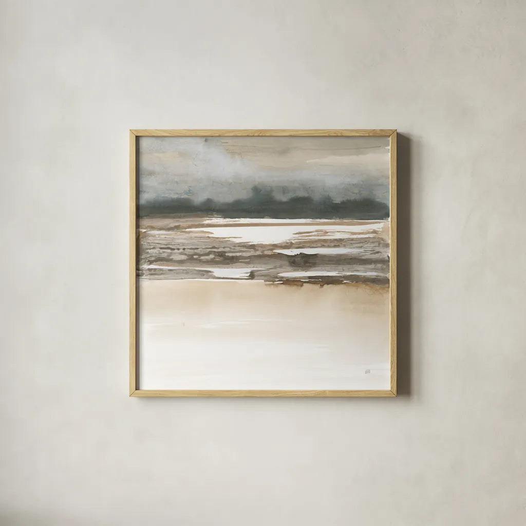 Arctic Thaw II by Chris Paschke. Shown in a natural wood glass frame for a timeless modern aesthetic. Available as an archival giclee rolled canvas, fine art paper, or poster print. SKU 78554a.