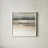 Arctic Thaw II by Chris Paschke. Shown in a crisp white glass frame for a clean and minimalist style. Available as an archival giclee rolled canvas, fine art paper, or poster print. SKU 78554a.