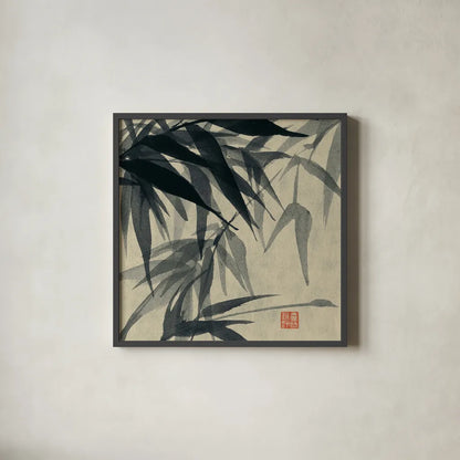 Asian Grass IV by Chris Paschke. Shown in a sleek black glass frame for a contemporary gallery look. Available as an archival giclee rolled canvas, fine art paper, or poster print. SKU 39780a.
