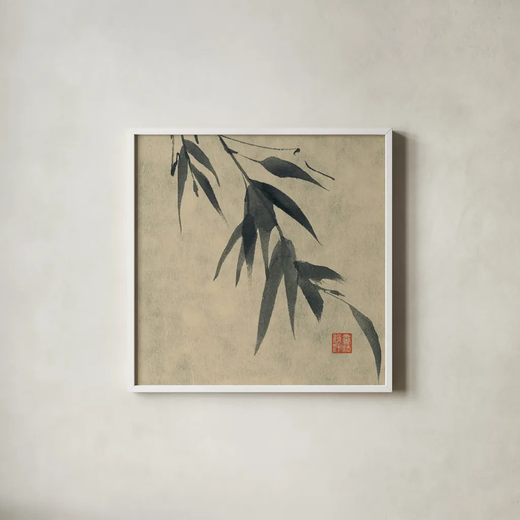 Asian Grass VI by Chris Paschke. Shown in a crisp white glass frame for a clean and minimalist style. Available as an archival giclee rolled canvas, fine art paper, or poster print. SKU 39781a.