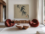 Asian Grass VI by Chris Paschke. Shown as extra-large giant wall art in a modern living room. Available as an archival giclee rolled canvas, fine art paper, or poster print. SKU 39781a.