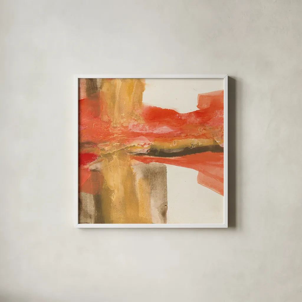 Autumn Patterns II by Chris Paschke. Shown in a crisp white glass frame for a clean and minimalist style. Available as an archival giclee rolled canvas, fine art paper, or poster print. SKU 19466a.