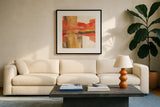 Autumn Patterns II by Chris Paschke. Displayed in a glass frame with matte in a clean modern living room. Available as an archival giclee rolled canvas, fine art paper, or poster print. SKU 19466a.