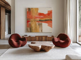 Autumn Patterns II by Chris Paschke. Shown as extra-large giant wall art in a modern living room. Available as an archival giclee rolled canvas, fine art paper, or poster print. SKU 19466a.