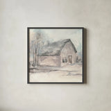 Barn I by Chris Paschke. Shown in a sleek black glass frame for a contemporary gallery look. Available as an archival giclee rolled canvas, fine art paper, or poster print. SKU 46690a.