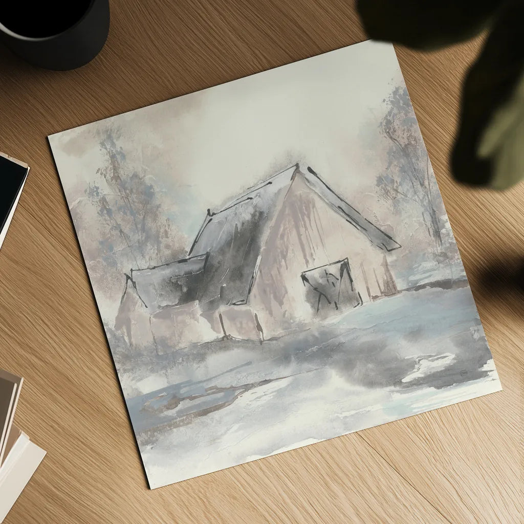 Barn II by Chris Paschke. Shown as a detailed flat fine art print, highlighting archival giclee quality. Available as an archival giclee rolled canvas, fine art paper, or poster print. SKU 46691a.