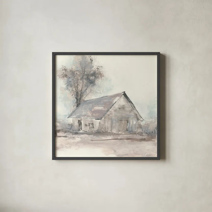Barn III by Chris Paschke. Shown in a sleek black glass frame for a contemporary gallery look. Available as an archival giclee rolled canvas, fine art paper, or poster print. SKU 46692a.