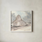 Barn VI by Chris Paschke. Shown in a crisp white glass frame for a clean and minimalist style. Available as an archival giclee rolled canvas, fine art paper, or poster print. SKU 46695a.