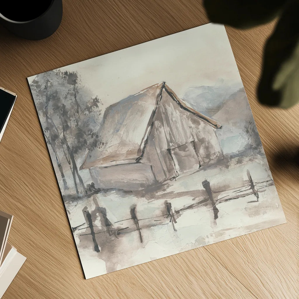 Barn VII by Chris Paschke. Shown as a detailed flat fine art print, highlighting archival giclee quality. Available as an archival giclee rolled canvas, fine art paper, or poster print. SKU 46696a.