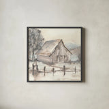 Barn VII by Chris Paschke. Shown in a sleek black glass frame for a contemporary gallery look. Available as an archival giclee rolled canvas, fine art paper, or poster print. SKU 46696a.