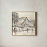 Barn VII by Chris Paschke. Shown in a natural wood glass frame for a timeless modern aesthetic. Available as an archival giclee rolled canvas, fine art paper, or poster print. SKU 46696a.