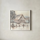 Barn VII by Chris Paschke. Shown in a crisp white glass frame for a clean and minimalist style. Available as an archival giclee rolled canvas, fine art paper, or poster print. SKU 46696a.