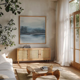 Before Dark II by Chris Paschke. Shown in a natural wood frame in a cozy modern living room. Available as an archival giclee rolled canvas, fine art paper, or poster print. SKU 72071a.