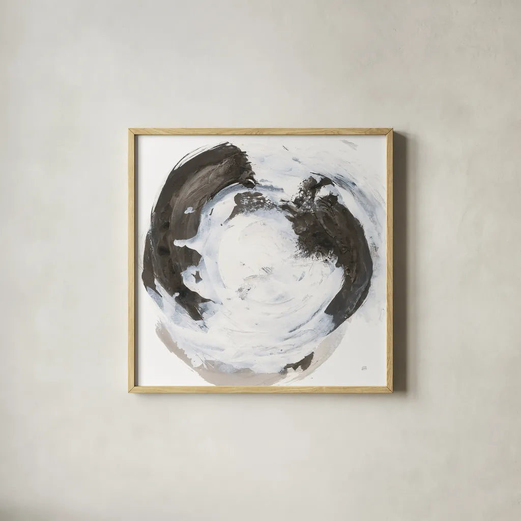 Beginning I by Chris Paschke. Shown in a natural wood glass frame for a timeless modern aesthetic. Available as an archival giclee rolled canvas, fine art paper, or poster print. SKU 71876a.