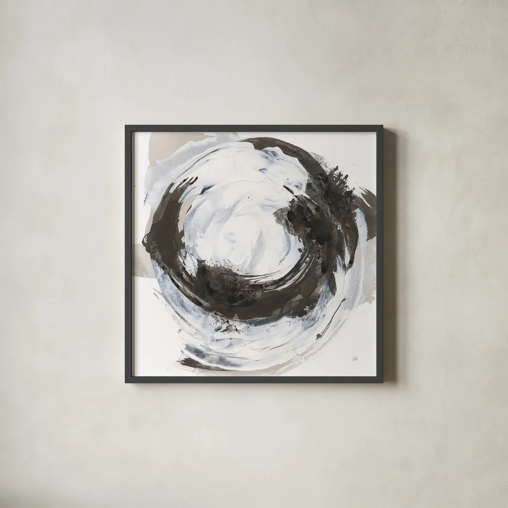 Beginning II by Chris Paschke. Shown in a sleek black glass frame for a contemporary gallery look. Available as an archival giclee rolled canvas, fine art paper, or poster print. SKU 71877a.