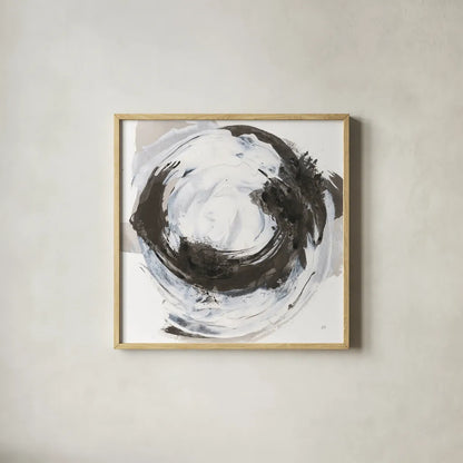 Beginning II by Chris Paschke. Shown in a natural wood glass frame for a timeless modern aesthetic. Available as an archival giclee rolled canvas, fine art paper, or poster print. SKU 71877a.